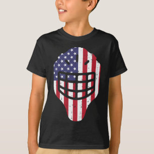 4. Juli Eishockey Helmet Amerika Flagge Amerika Bo T-Shirt