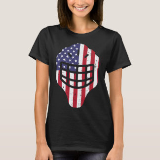 4. Juli Eishockey Helmet Amerika Flagge Amerika Bo T-Shirt