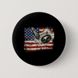 4. Juli Eishockey Puck Flagge Patriotische Männer Button