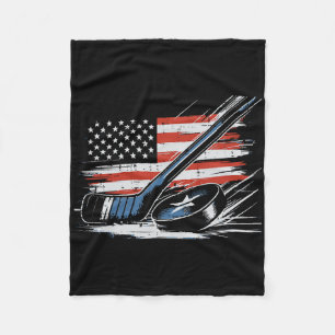4. Juli Eishockey-Schläger Puck US-Flagge Männer J Fleecedecke