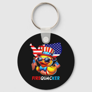 4. Juli-Ente-Feuerknaller Patriotischer Vierter Ju Schlüsselanhänger
