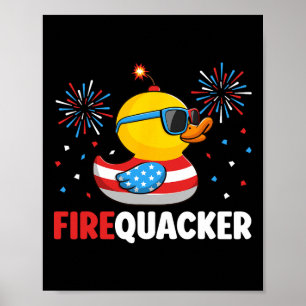 4. Juli-Ente Firequacker Patriotischer Vierter Jul Poster