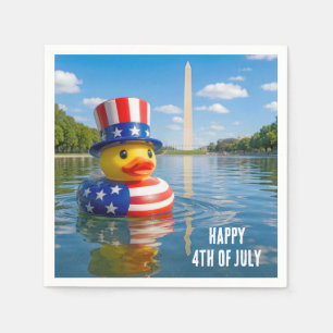 4. Juli-Ente schwimmt im Reflecting Pool Serviette