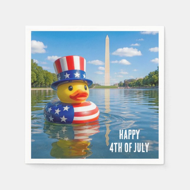 4. Juli-Ente schwimmt im Reflecting Pool Serviette (Vorderseite)