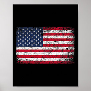 4. Juli erschütterte amerikanische Flaggentasche d Poster