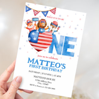 4. Juli Erster Geburtstag Einladung