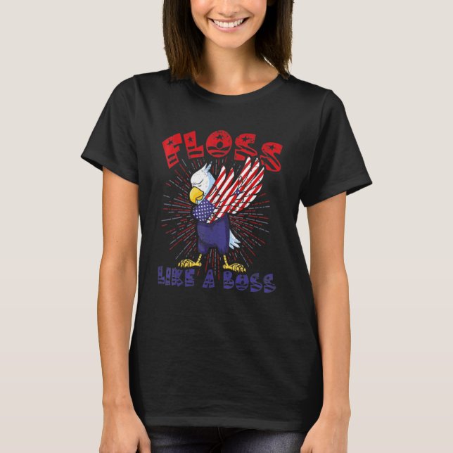 4. Juli Fallout wie eine Boss Eagle American Flag T-Shirt (Vorderseite)