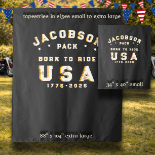 4. Juli Familie Born To Ride Pack Anpassen Wandteppich