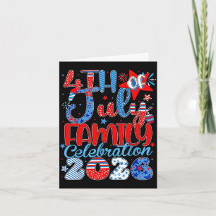 4. Juli Familienfeier 2026 patriotische Männer Karte
