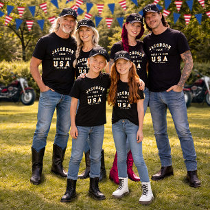 4. Juli Familienfotos Born To Ride Anpassen T-Shirt