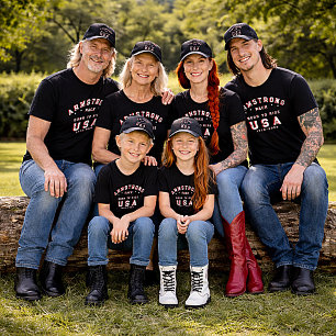 4. Juli Familienfotos Born To Ride Roter Custom T-Shirt