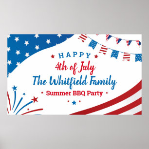 4. Juli FamilienSummer GRILLEN Red White Blue Part Poster