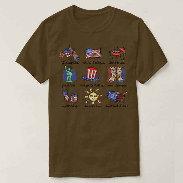 4. Juli Favoriten T-Shirt (Design vorne)