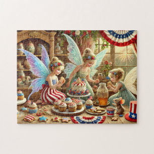4. Juli-Fee-Teeparty-Patriotischer Dessert-Tisch Puzzle