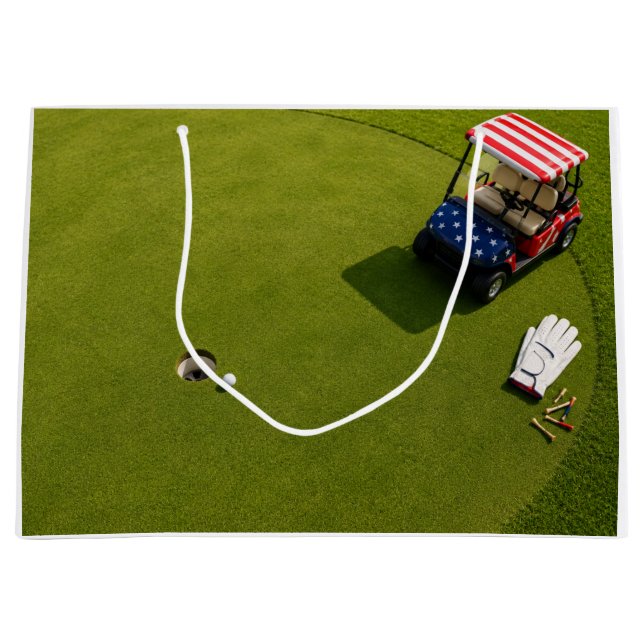 4. Juli-Feier für Golfer  Große Geschenktasche Geschenktüte (Vorderseite)