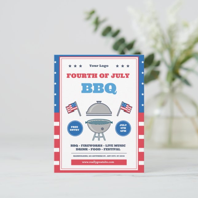 4. Juli Feier, Unabhängigkeitstag Postkarte (Stehend Vorderseite)