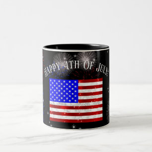 4. Juli-Feier - USA-Flagge Zweifarbige Tasse