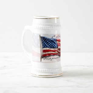 4. Juli - Feiern mit US-Flagge Bierglas