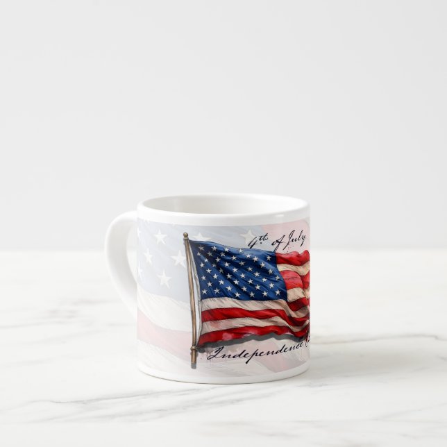 4. Juli – Feiern mit US-Flagge Espressotasse (Vorderseite Links)