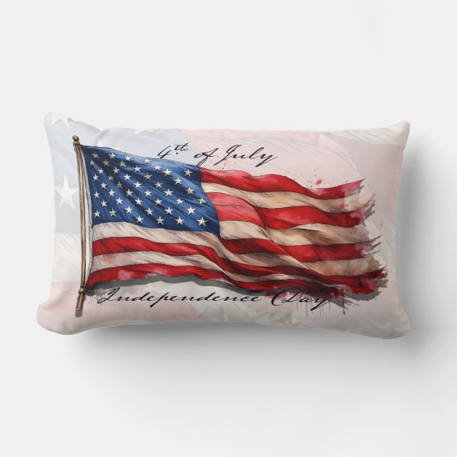 4. Juli - Feiern mit US-Flagge Lendenkissen (Vorderseite)