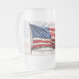 4. Juli – Feiern mit US-Flagge Mattglas Bierglas
