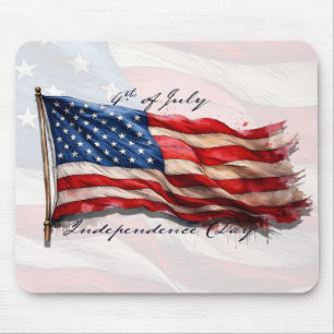 4. Juli - Feiern mit US-Flagge Mousepad