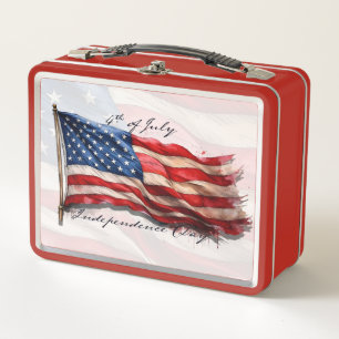 4. Juli – Feiern Sie mit der US-Flagge Metall Brotdose