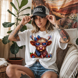 4. Juli feiernde Kuh Tri-Blend Shirt