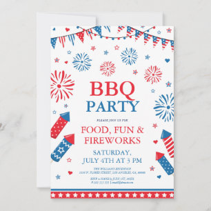 4. Juli-Fest Grillfest Rahmen Einladung