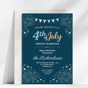 4. Juli Festliche Familien-BBQ-Party Einladung