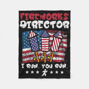 4. Juli Feuerwerk Direktor I Run Funny Us Flag Am Fleecedecke