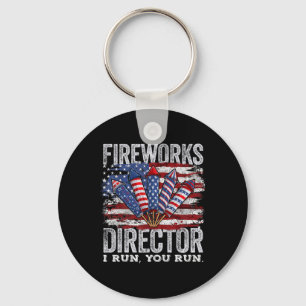4. Juli Feuerwerk Direktor Ich leite Sie laufen Mä Schlüsselanhänger