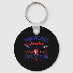 4. Juli Feuerwerk Direktor Ich leite Sie laufen Mä Schlüsselanhänger