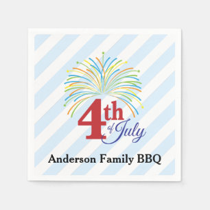4. Juli Feuerwerk   Familie Barbeque Serviette