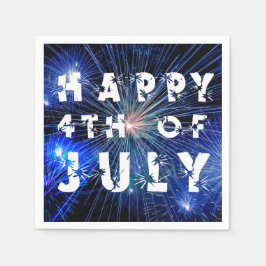 4. Juli Feuerwerk in Blue Hue Happy 4. Serviette