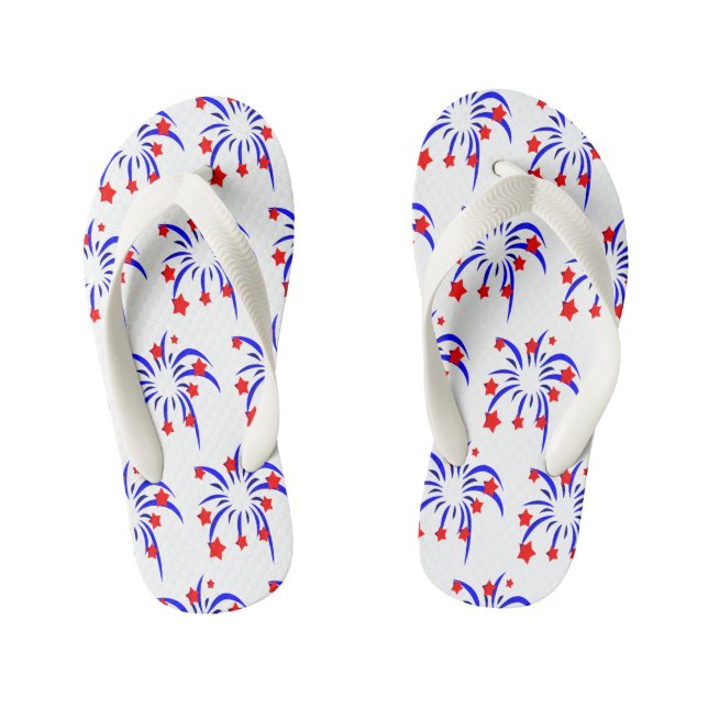 4. Juli Feuerwerk Kinder Flip Flops (Fußbett)