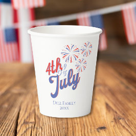 4. Juli Feuerwerk Papier Cup Pappbecher