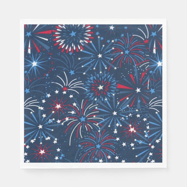 4. Juli Feuerwerk Papier Serviette (Vorderseite)