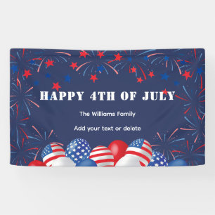 4. Juli Feuerwerk Personalisiertes Party Banner