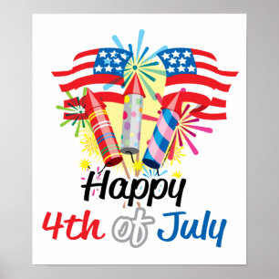 4. Juli Feuerwerk Poster