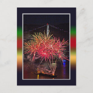 4. Juli Feuerwerk Postkarte