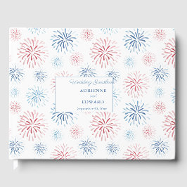 4. Juli Feuerwerk Red White Blue Hochzeit Gästebuch