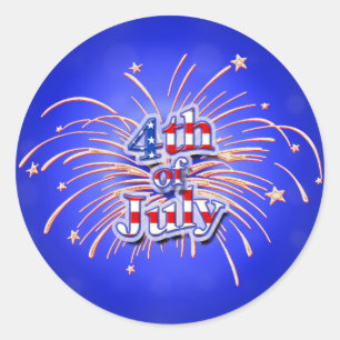 4. Juli Feuerwerk Round Sticker