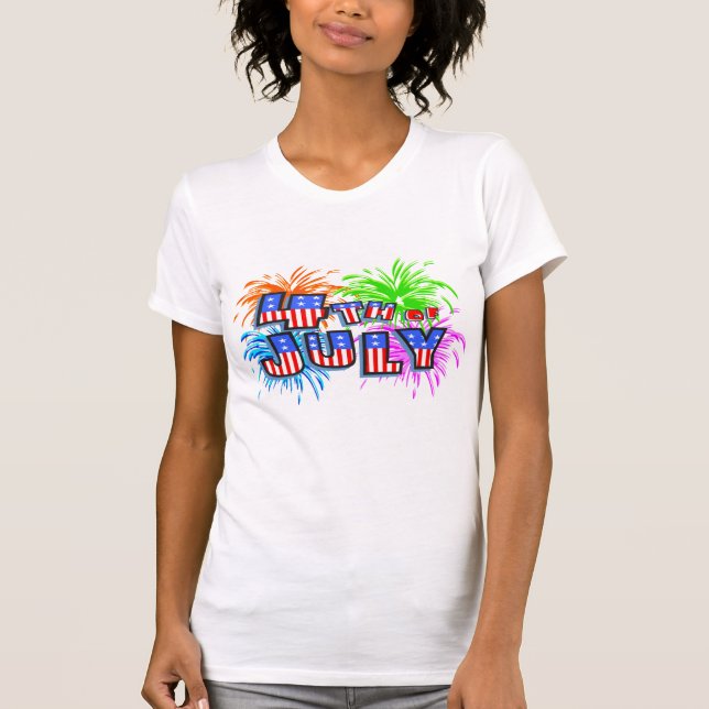 4. Juli Feuerwerk T - Shirt (Vorderseite)