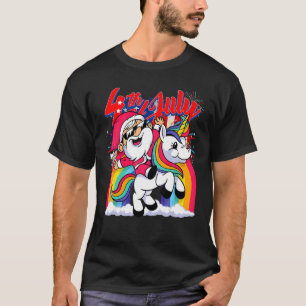 4. Juli Feuerwerk Usa Flag Regenbogen Niedlich Uni T-Shirt