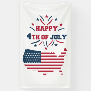 4. Juli Feuerwerk USA Rot Weiß Blau Flagge  Banner
