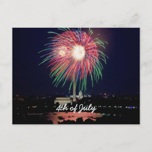 4. Juli Feuerwerk, Washington DC Postkarte