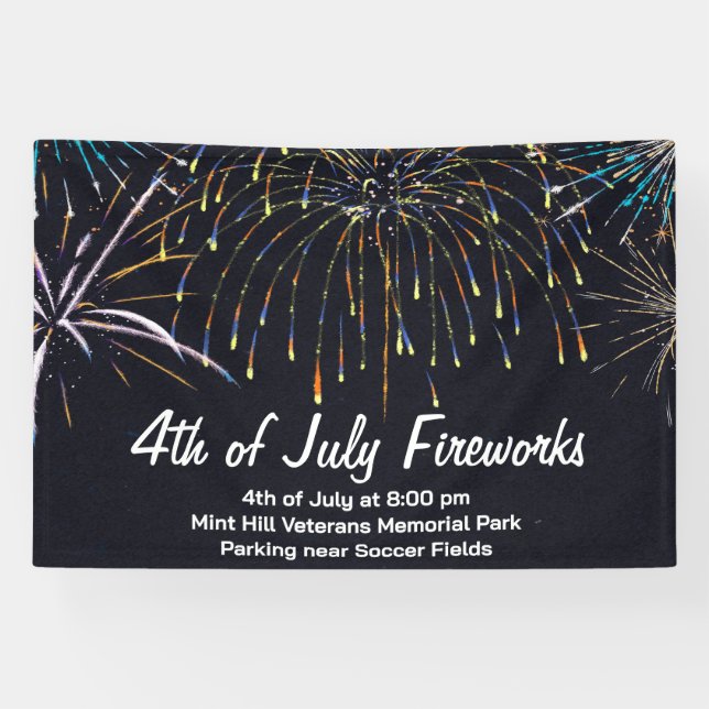 4. Juli Feuerwerk Werbebanner Banner (Horizontal)