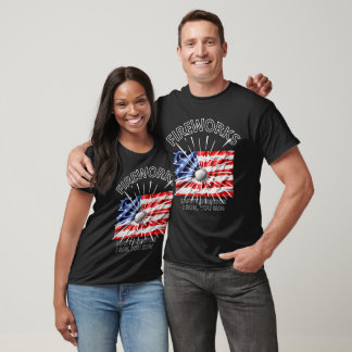 4. Juli Feuerwerke und Baseball-amerikanische Flag T-Shirt