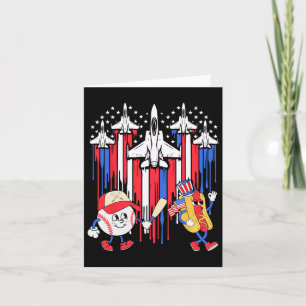 4. Juli Fighter Jet Flugzeug US Flagge Baseball Karte